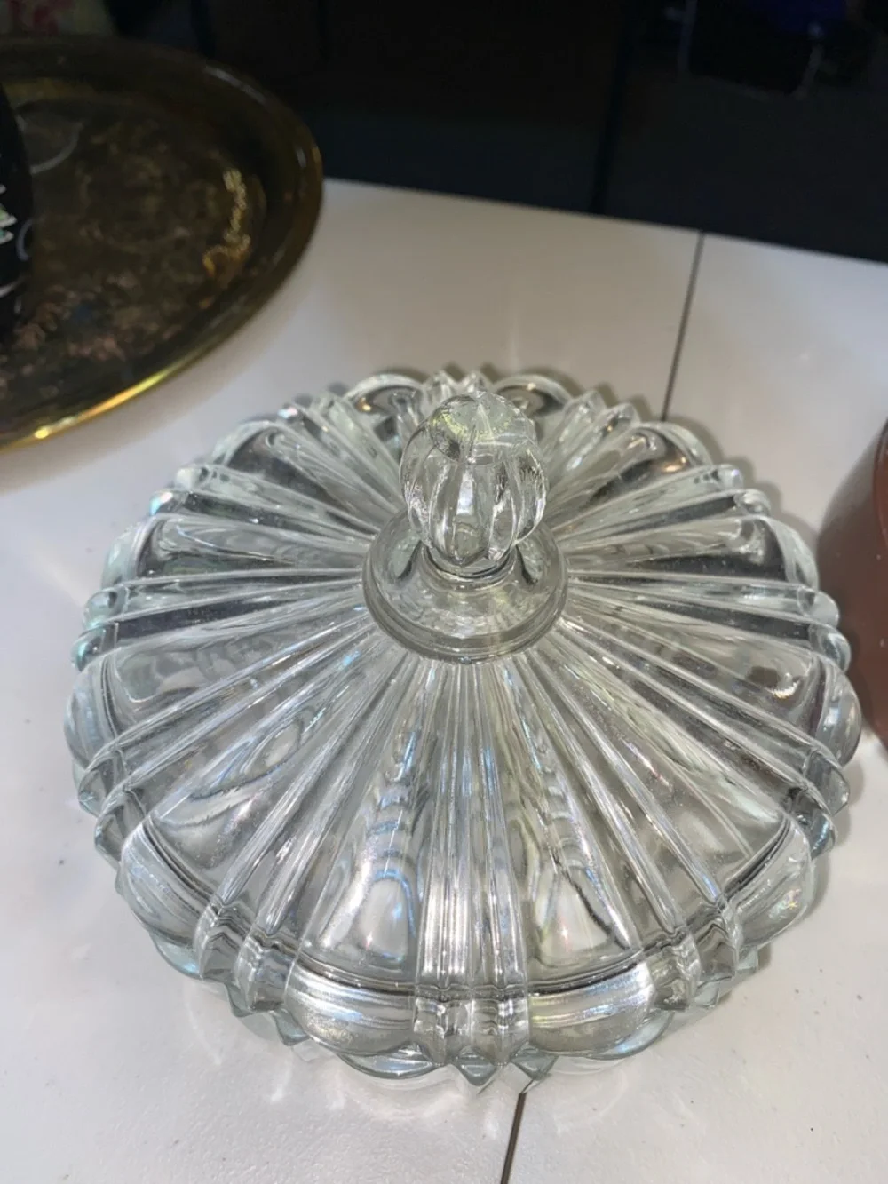 Art Deco Anchor Hocking lidded candy